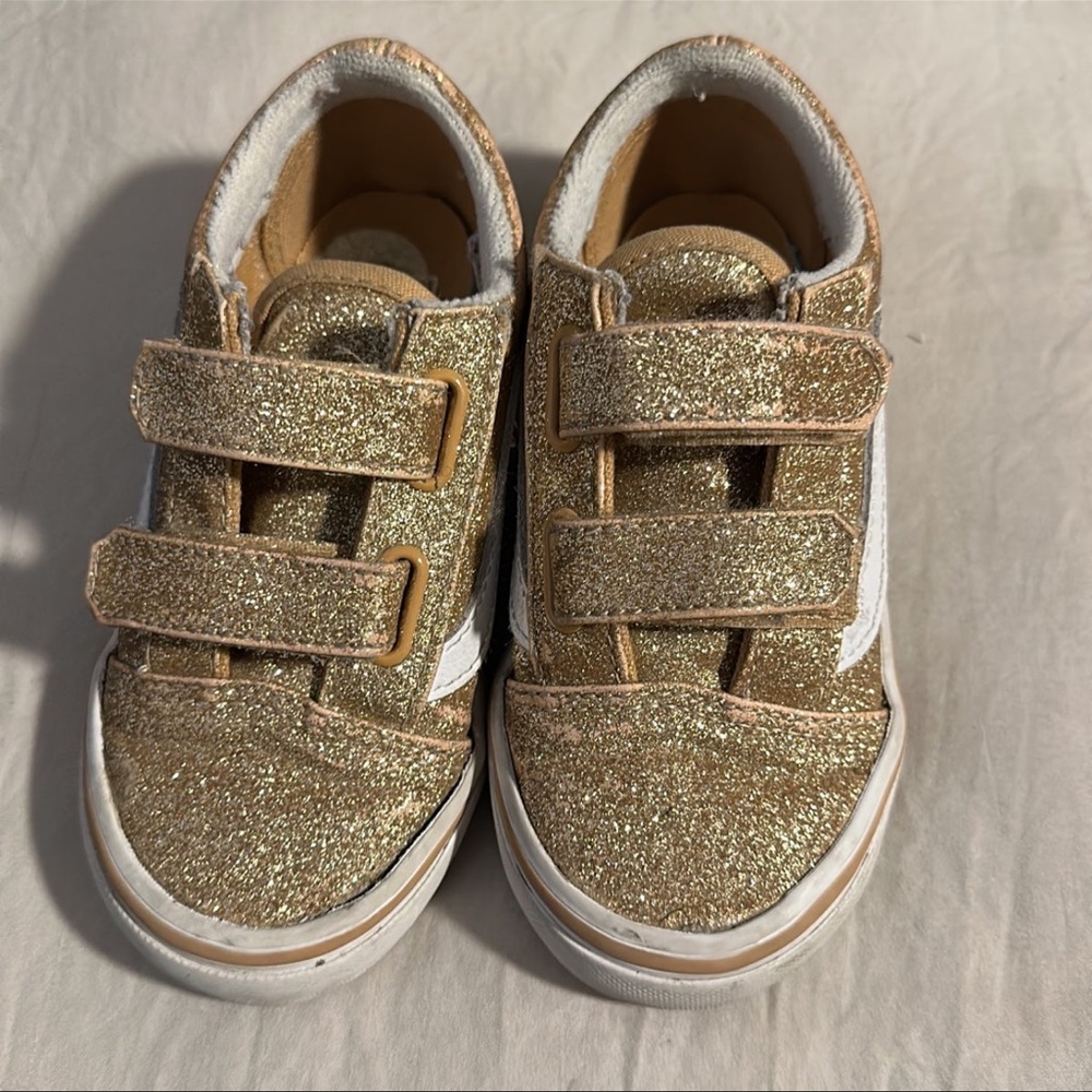 Vans toddler size 9c gold glitter